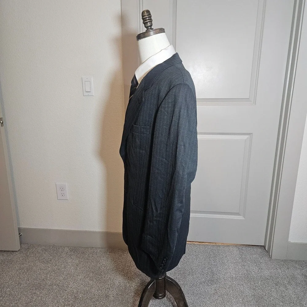 Boss Hugo Boss Suit Blazer Men 42L‎ Wool Textured Black Made In USA